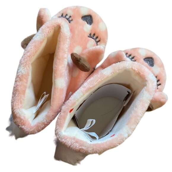 Cat & Jack Kids Deer Slipper Boots/Slippers-Pink-Size 4T/5T-NWT - Picture 5 of 5